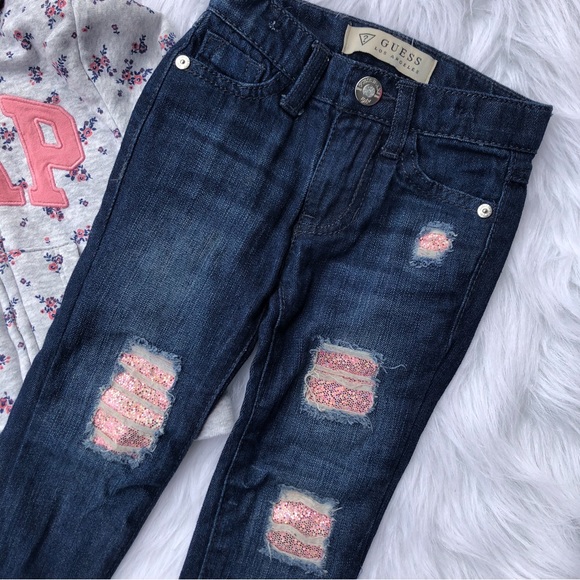 Bundle Girls / Guess Gap Distressed Jeans and Hoodie - Picture 2 of 5